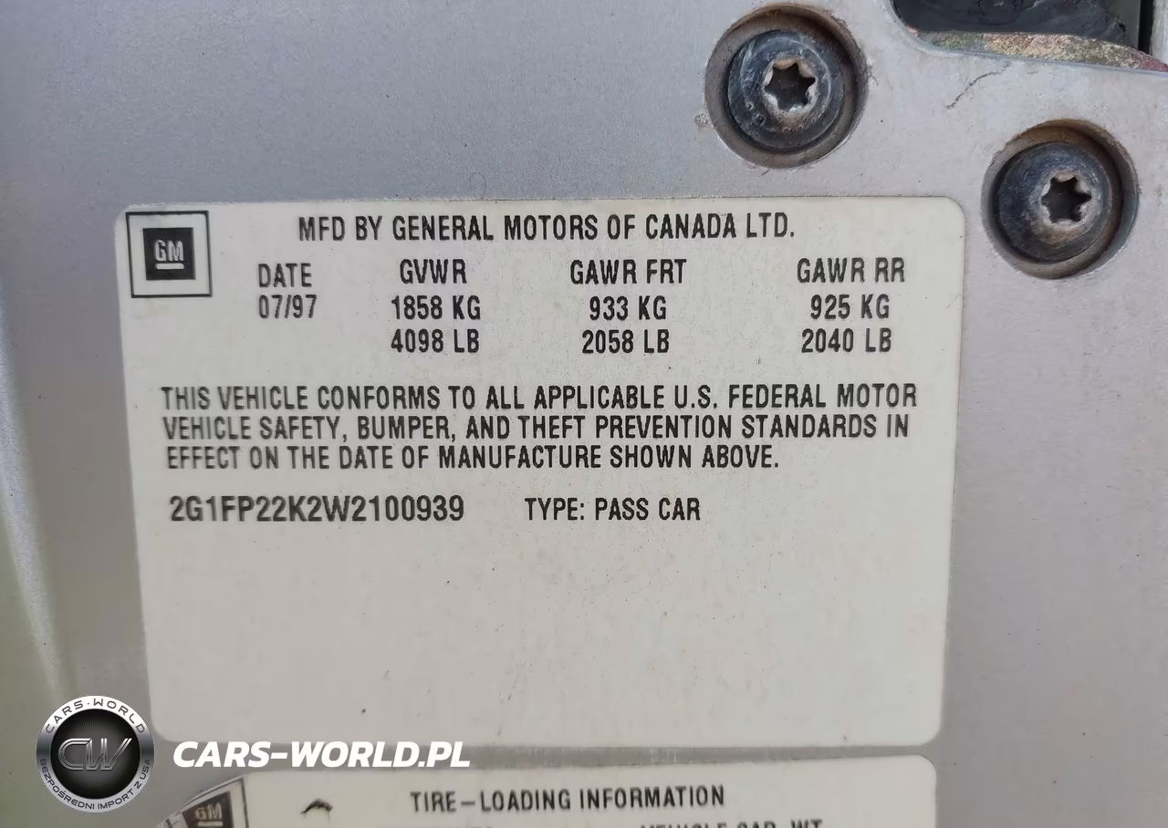1998 Chevrolet Camaro VIN:2G1FP22K2W2100939 - 9