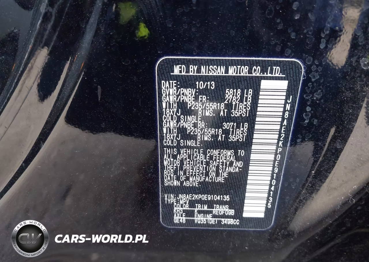 2014 Nissan Quest Sl VIN:JN8AE2KP0E9104135 - 9