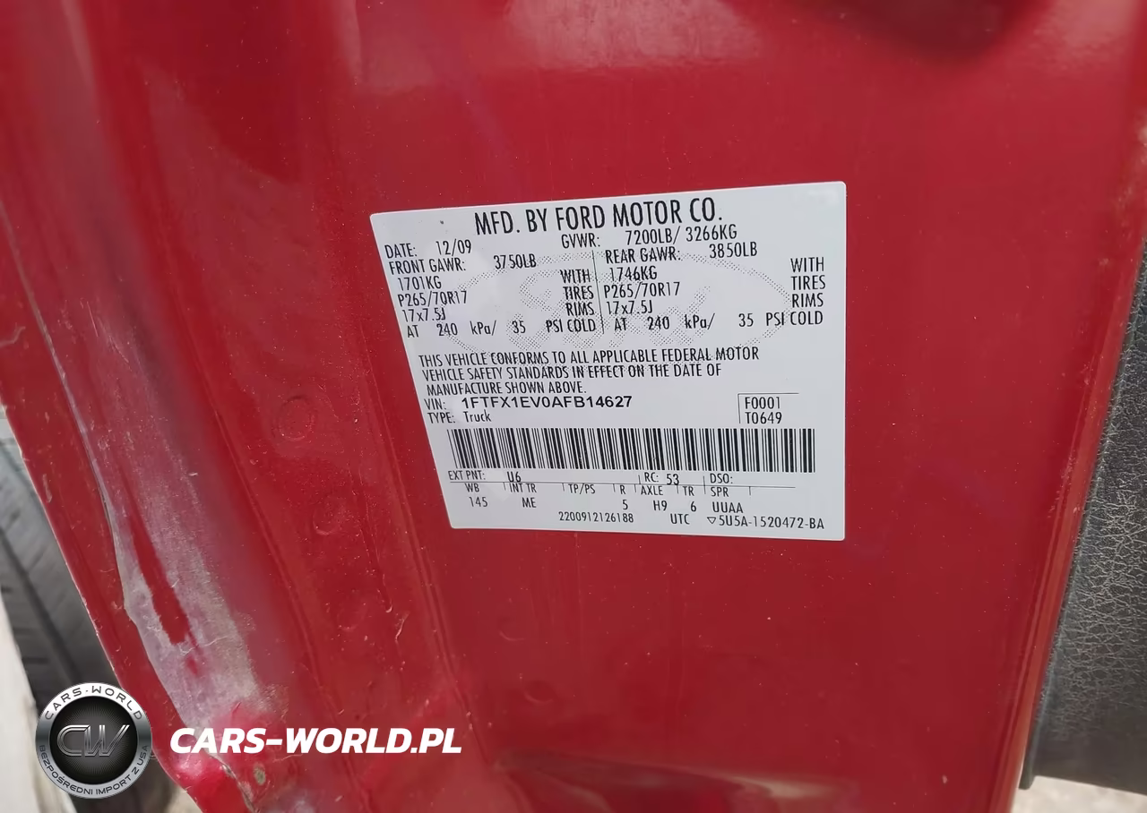 2010 Ford F150 Super Cab VIN:1FTFX1EV0AFB14627 - 9