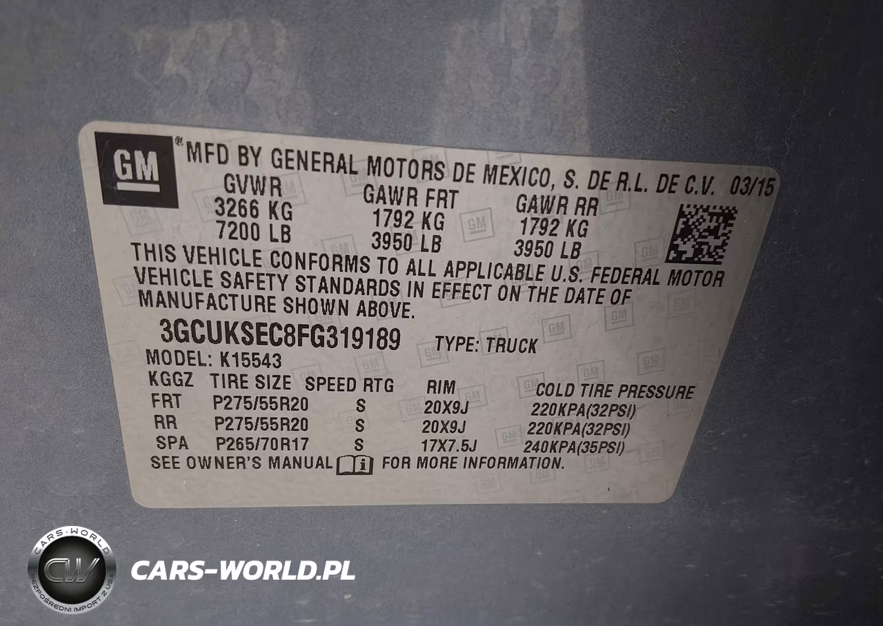 2015 Chevrolet Silverado 1500 1Lz VIN:3GCUKSEC8FG319189 - 9