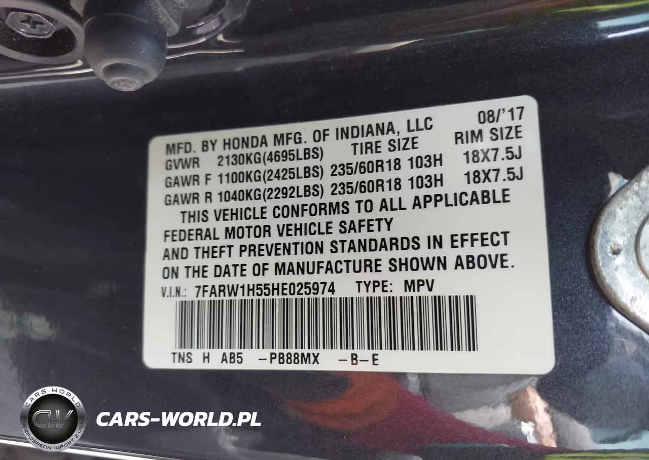 2017 Honda Cr-V Ex VIN:7FARW1H55HE025974 - 9