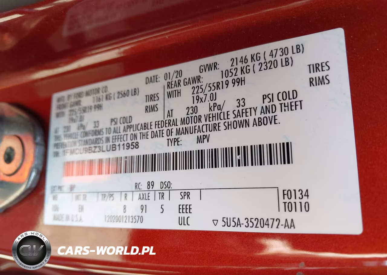 2020 Ford Escape Se Sport Hybrid VIN:1FMCU9BZ3LUB11958 - 9