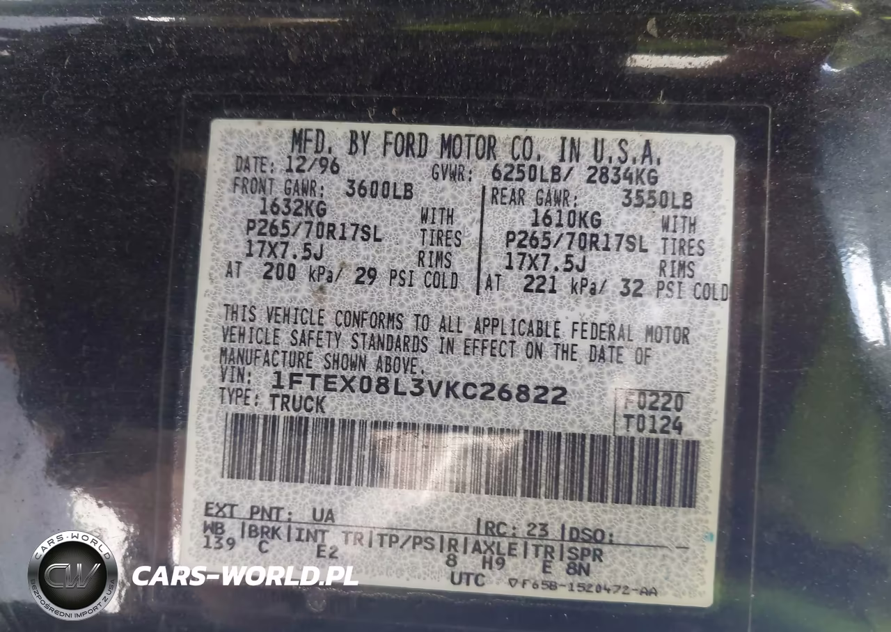 1997 Ford F-150 Lariat-Xl-Xlt VIN:1FTEX08L3VKC26822 - 9