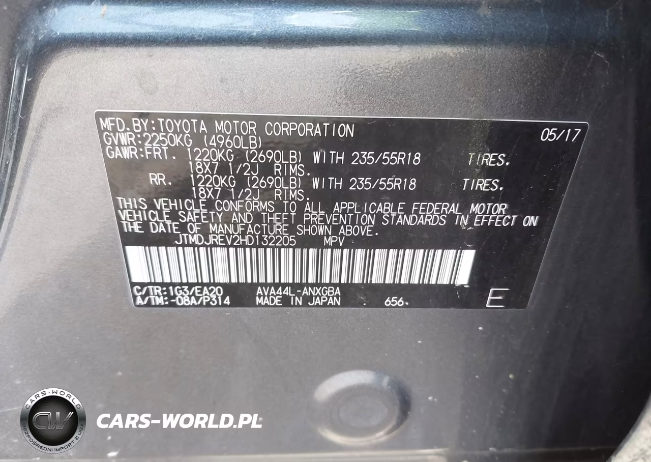 2017 Toyota Rav4 Hybrid Limited VIN:JTMDJREV2HD132205 - 9