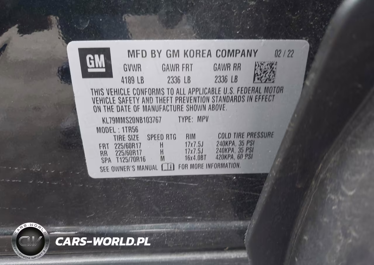 2022 Chevrolet Trailblazer Fwd Ls VIN:KL79MMS20NB103767 - 9