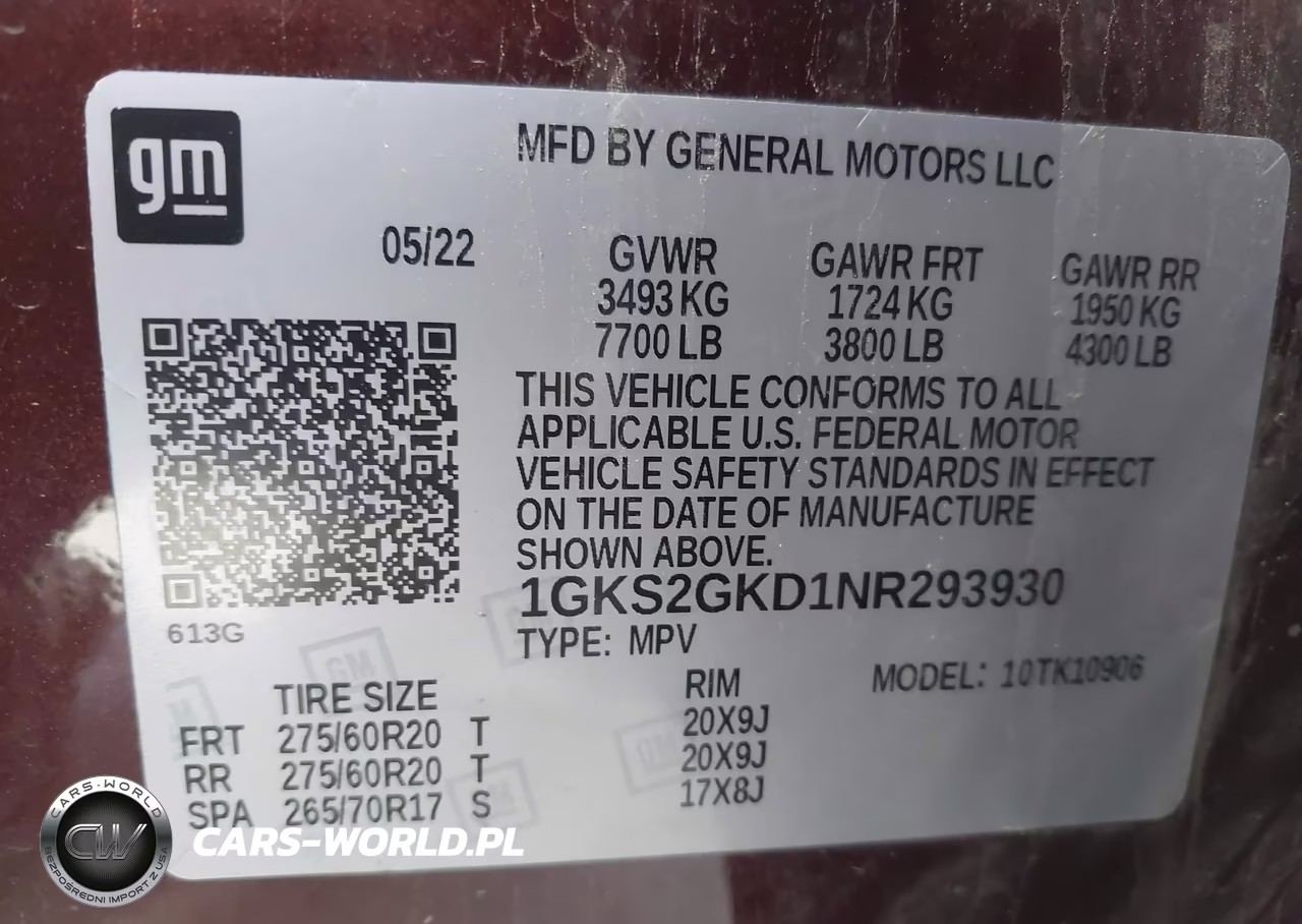 2022 GMC Yukon Xl 4Wd Slt VIN:1GKS2GKD1NR293930 - 9