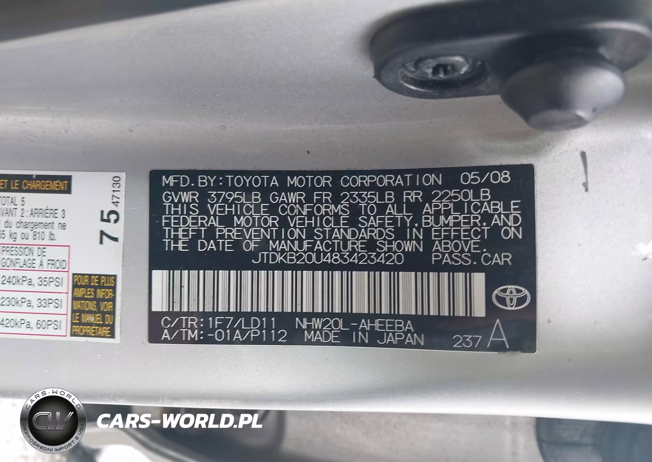 2008 Toyota Prius VIN:JTDKB20U483423420 - 9