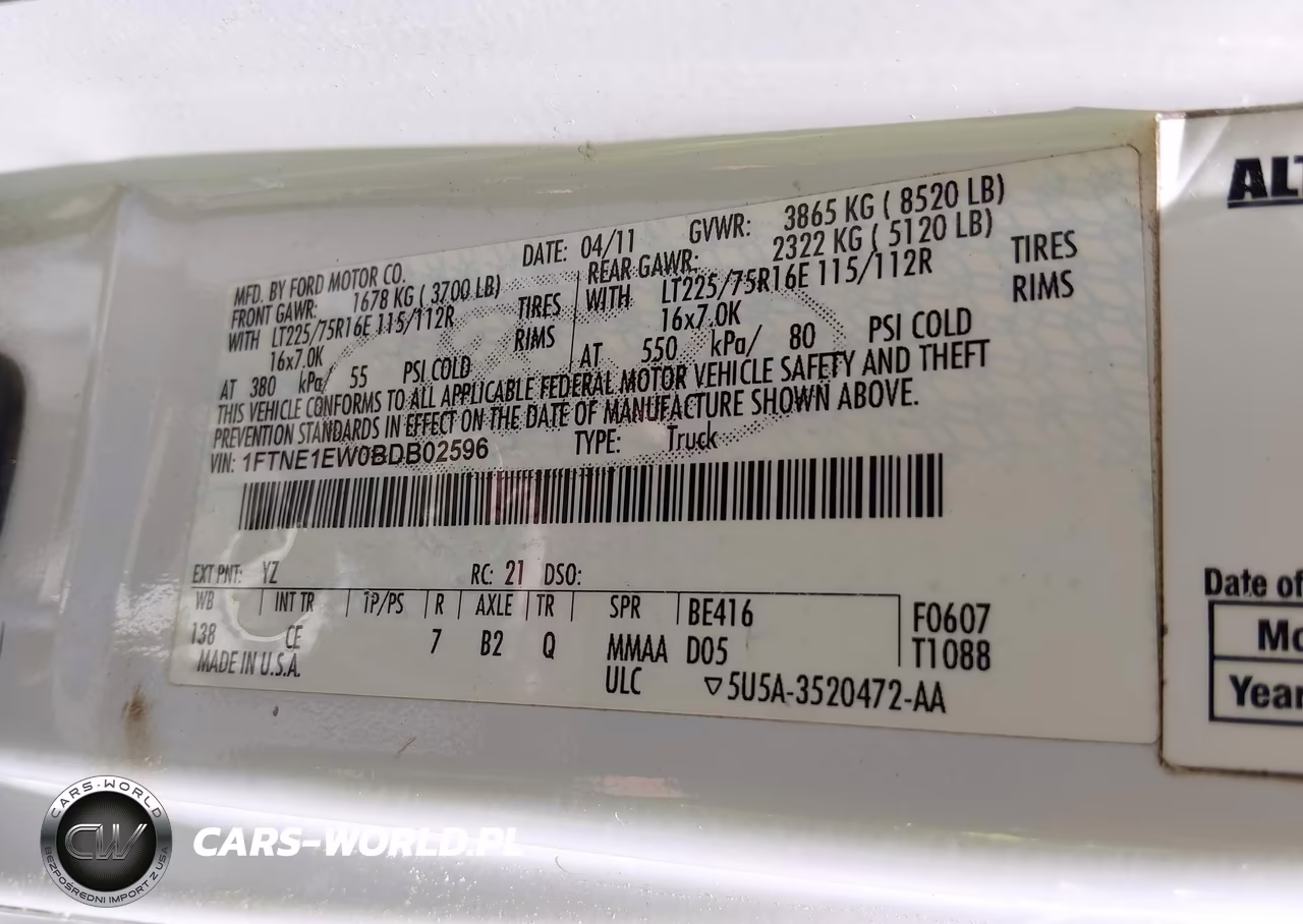2011 Ford E-150 Commercial VIN:1FTNE1EW0BDB02596 - 9