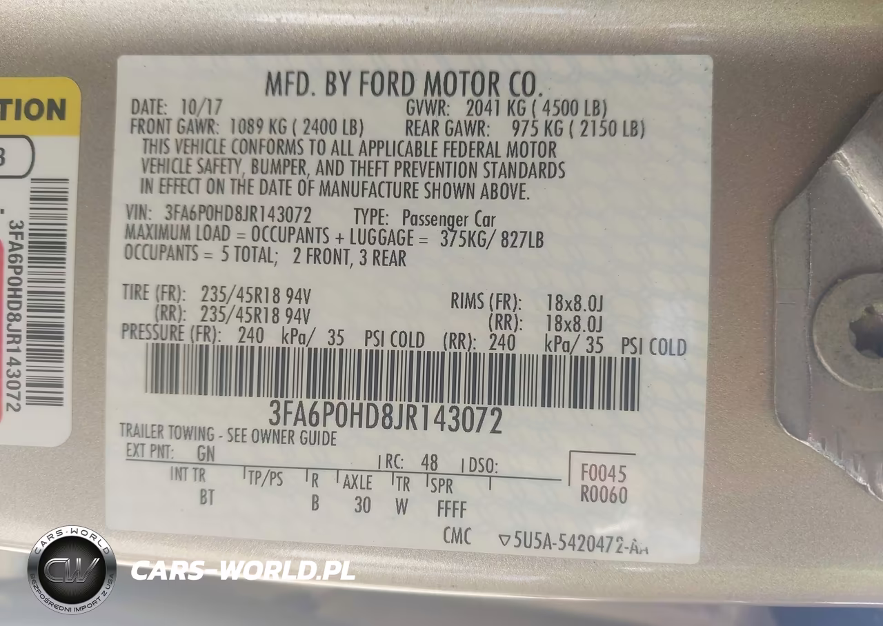 2018 Ford Fusion Se VIN:3FA6P0HD8JR143072 - 9