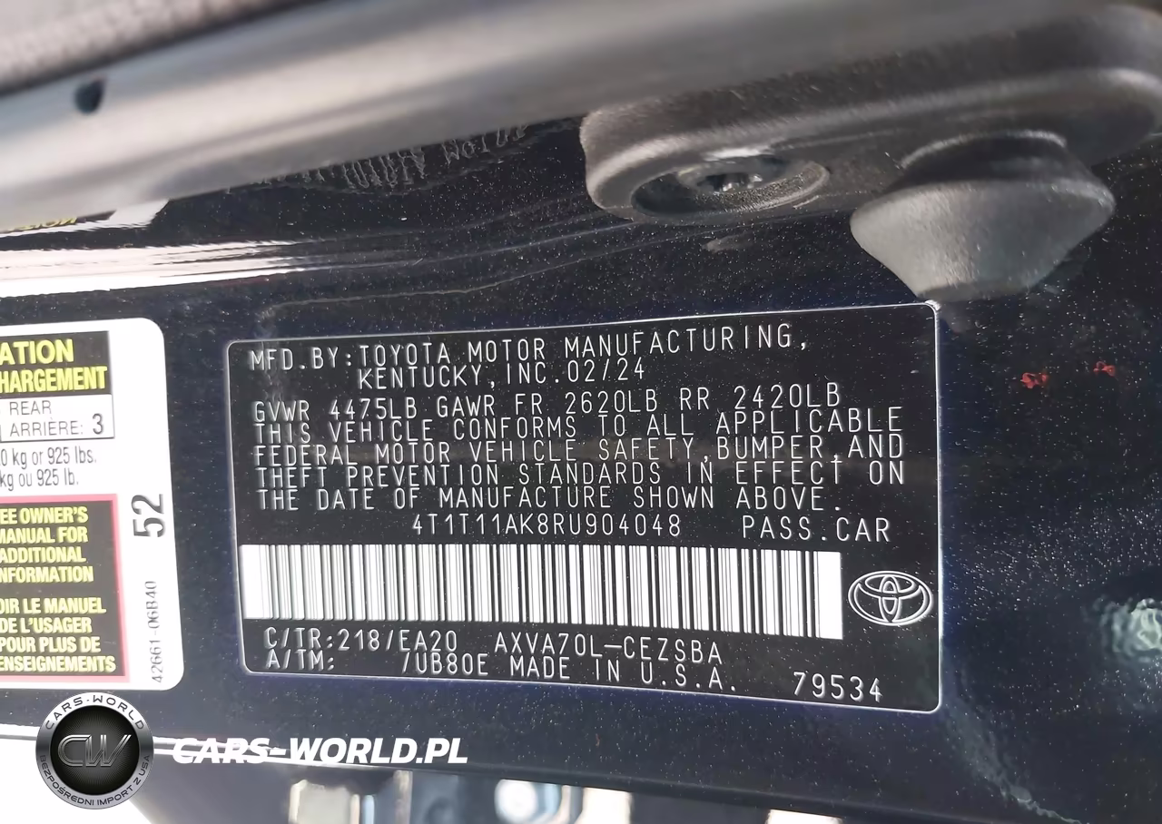 2024 Toyota Camry Se VIN:4T1T11AK8RU904048 - 9