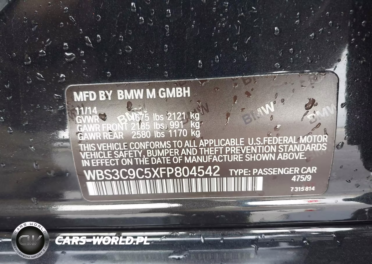 2015 BMW M3 VIN:WBS3C9C5XFP804542 - 9
