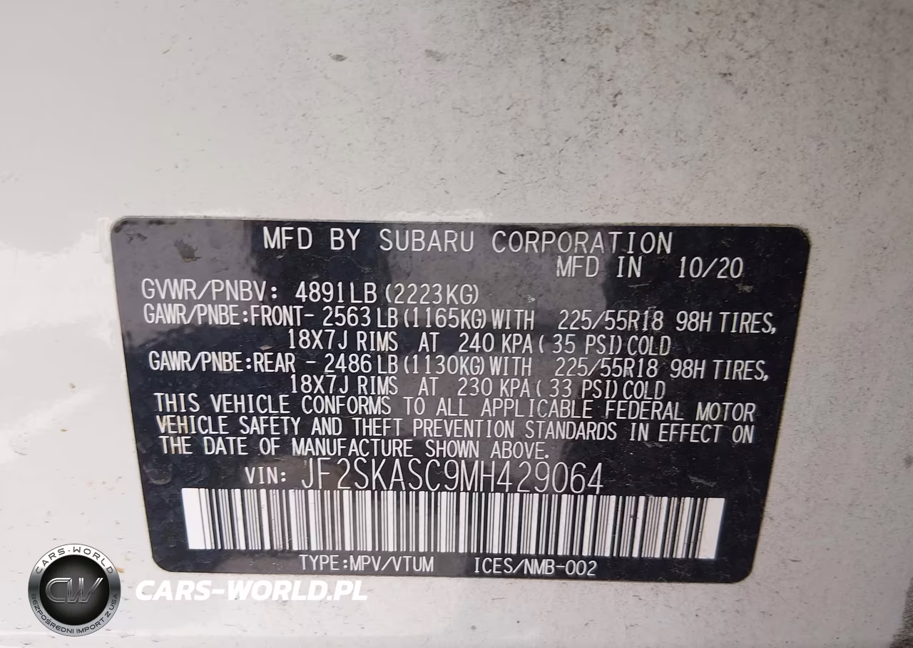 2021 Subaru Forester Limited VIN:JF2SKASC9MH429064 - 9