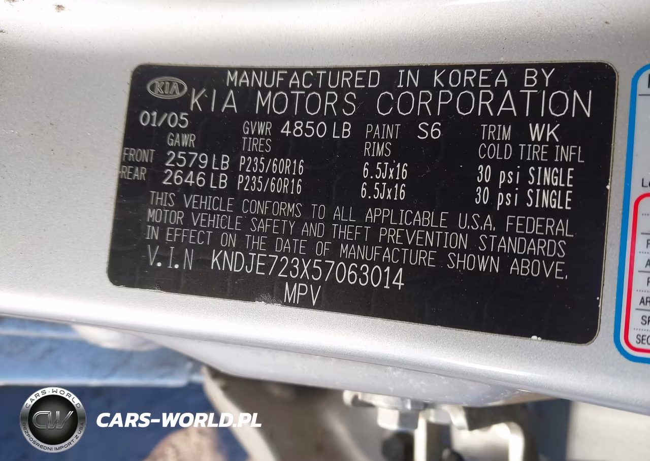 2005 Kia Sportage Ex V6-Lx V6 VIN:KNDJE723X57063014 - 9
