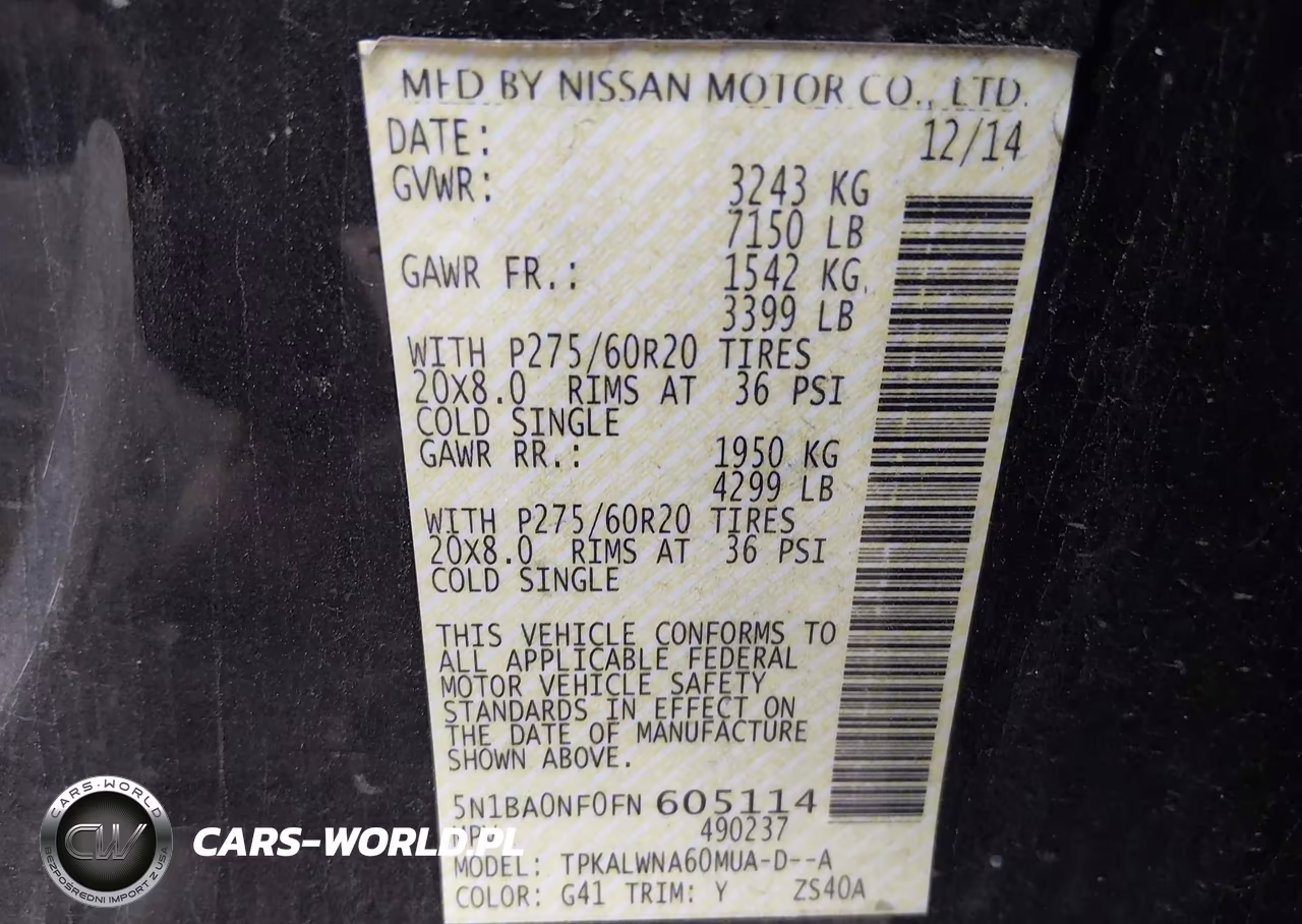 2015 Nissan Armada Platinum VIN:5N1BA0NF0FN605114 - 9