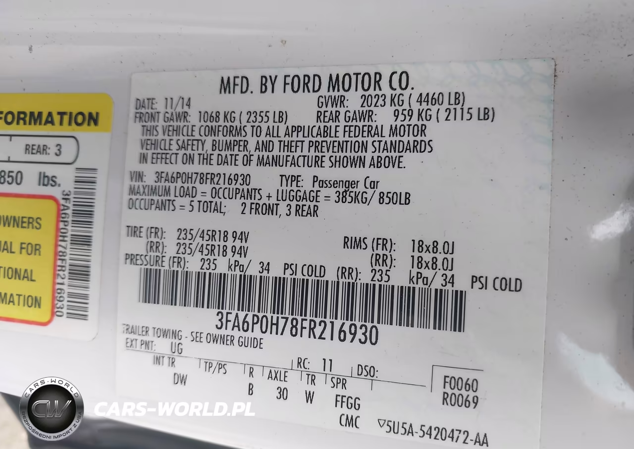 2015 Ford Fusion Se VIN:3FA6P0H78FR216930 - 9