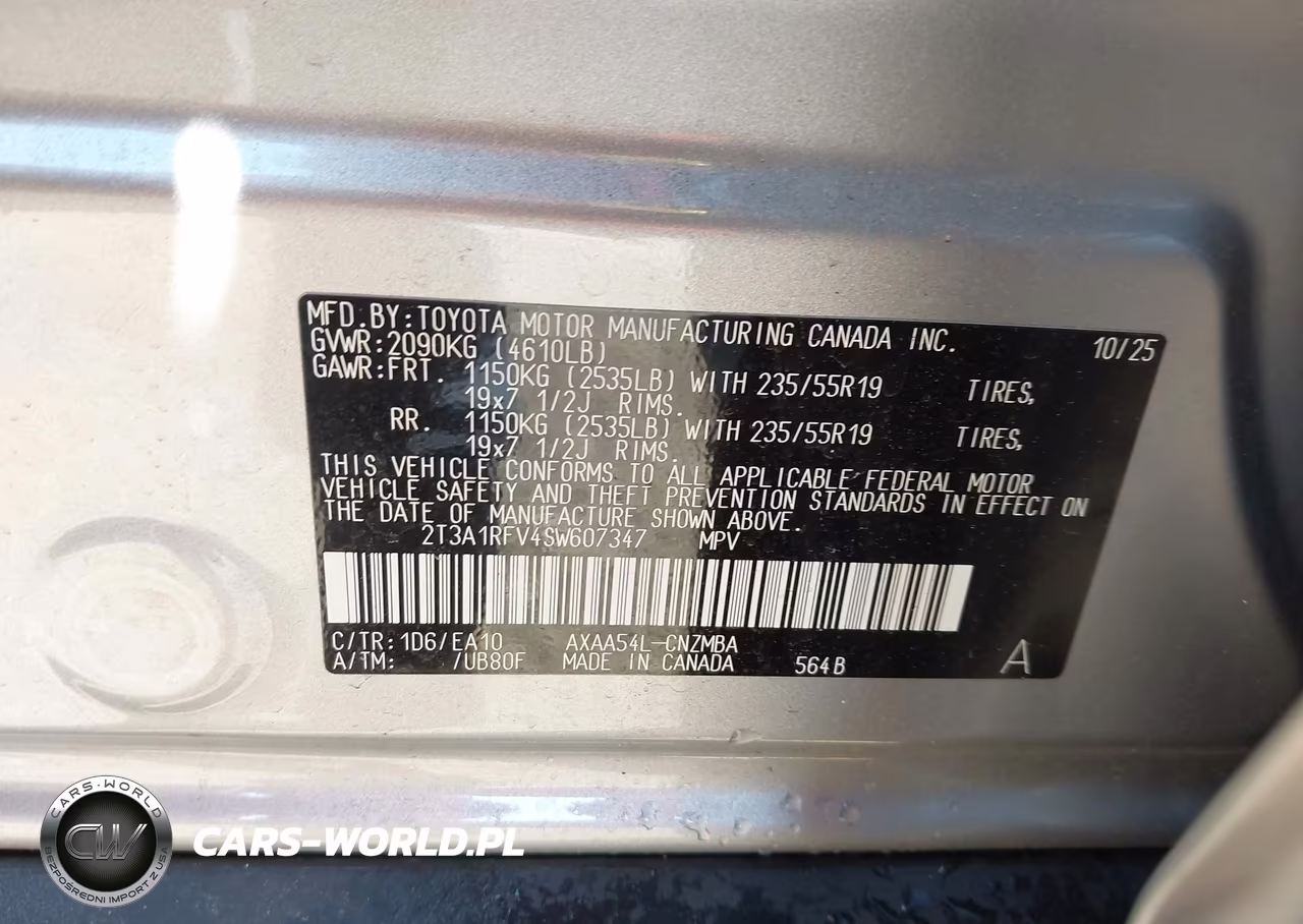 2025 Toyota Rav4 Xle Premium VIN:2T3A1RFV4SW607347 - 9