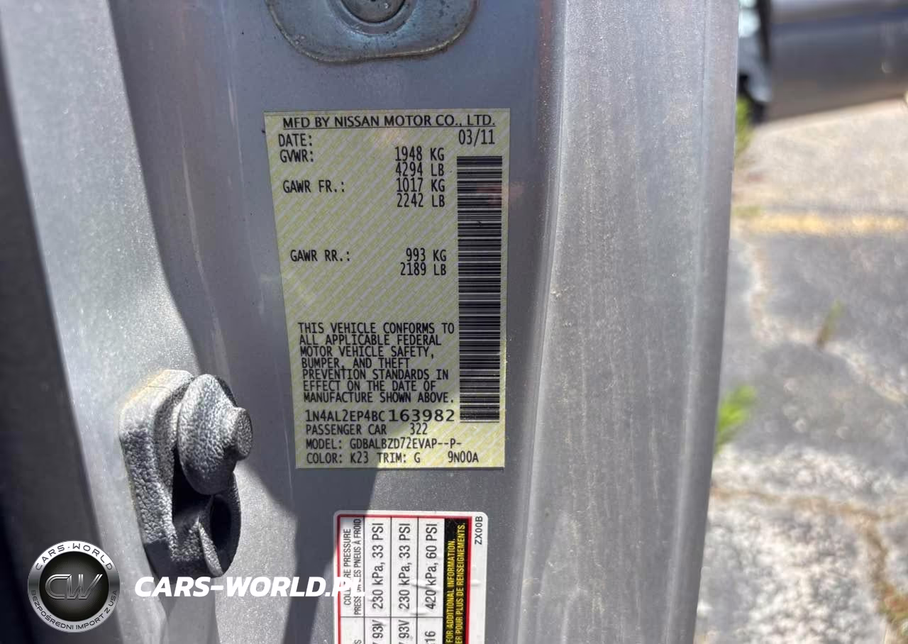 2011 Nissan Altima 2.5 S VIN:1N4AL2EP4BC163982 - 9