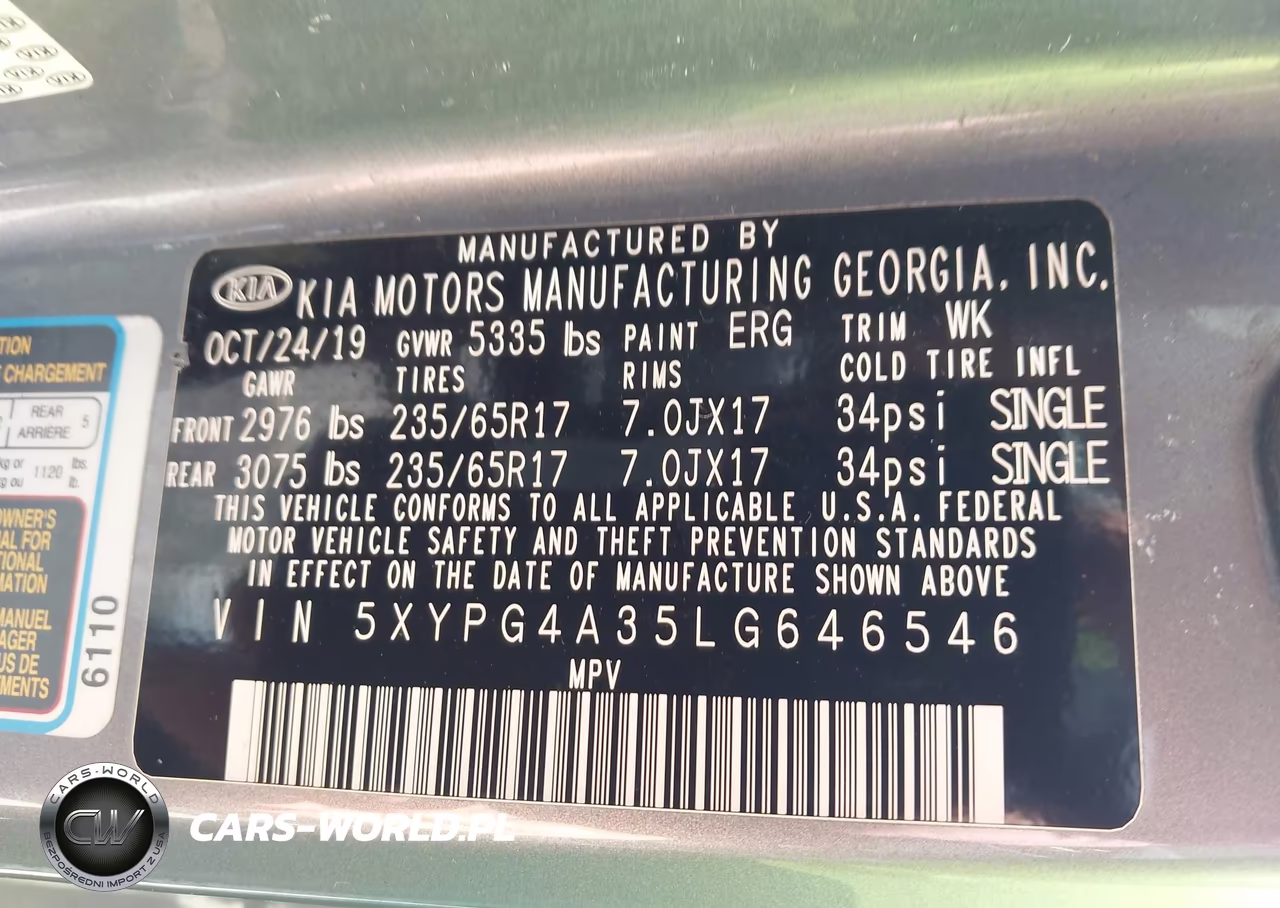 2020 Kia Sorento 2.4L L VIN:5XYPG4A35LG646546 - 9