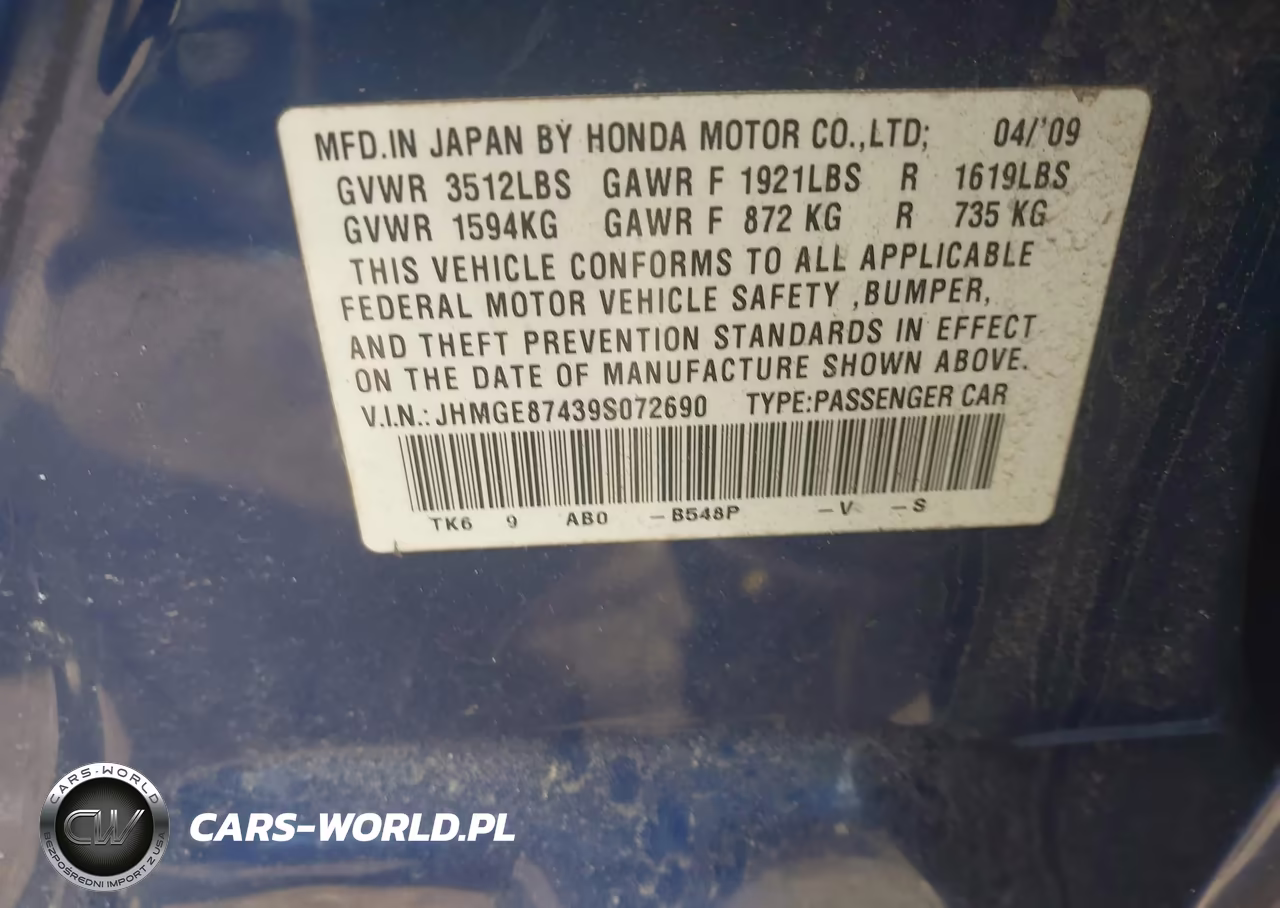 2009 Honda Fit Sport VIN:JHMGE87439S072690 - 9