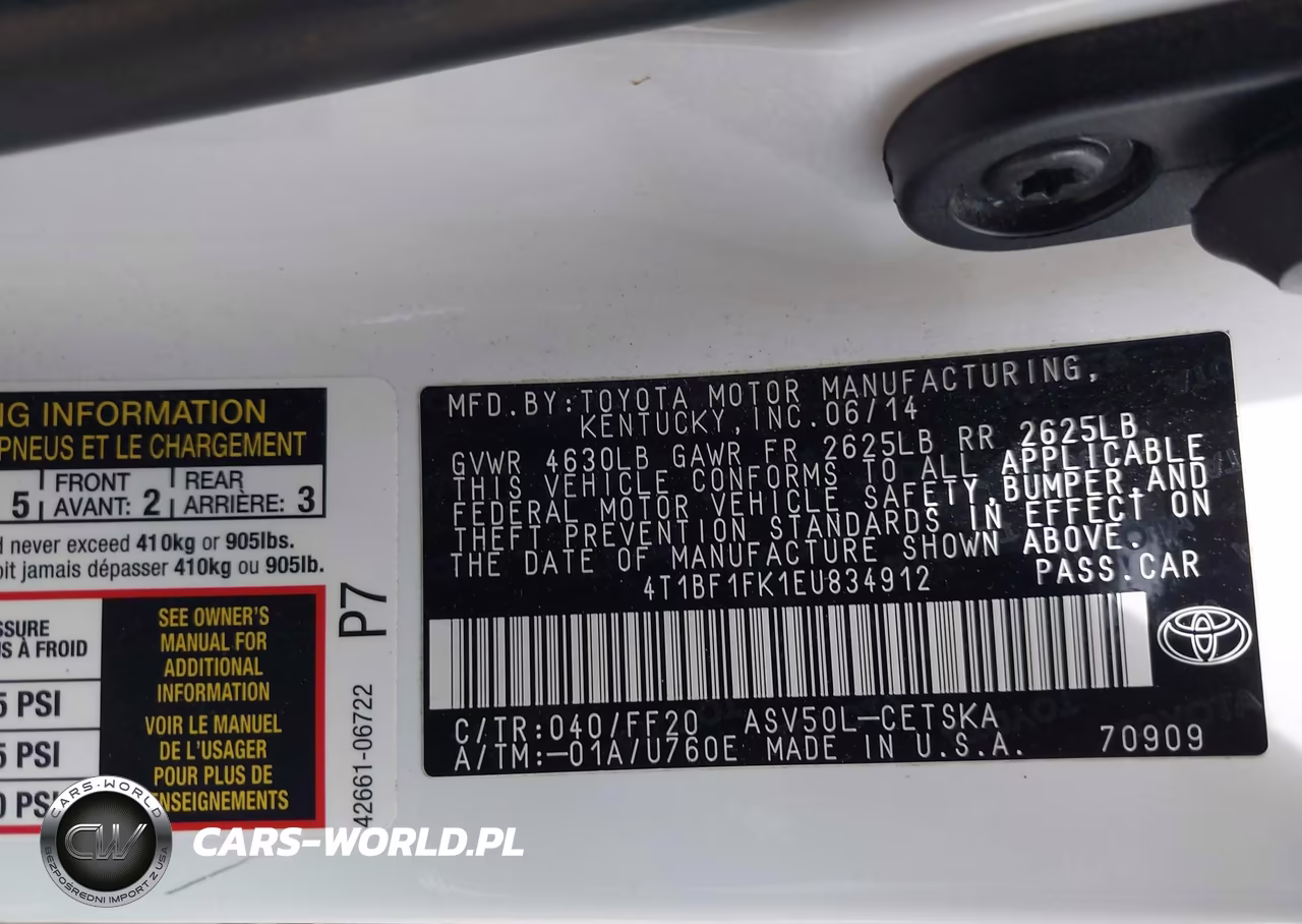 2014 Toyota Camry Se VIN:4T1BF1FK1EU834912 - 9