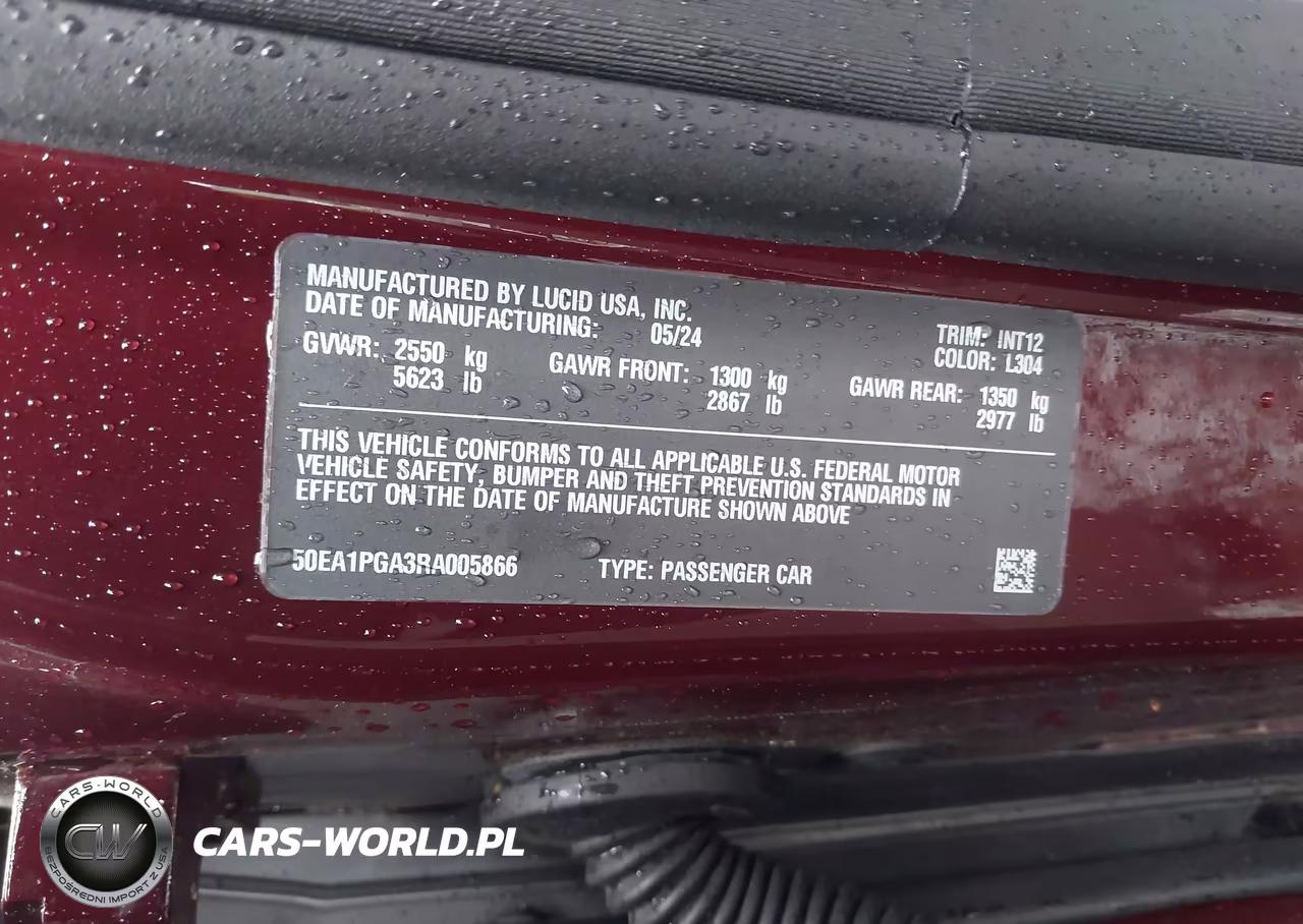 2024 Lucid Air Pure VIN:50EA1PGA3RA005866 - 9