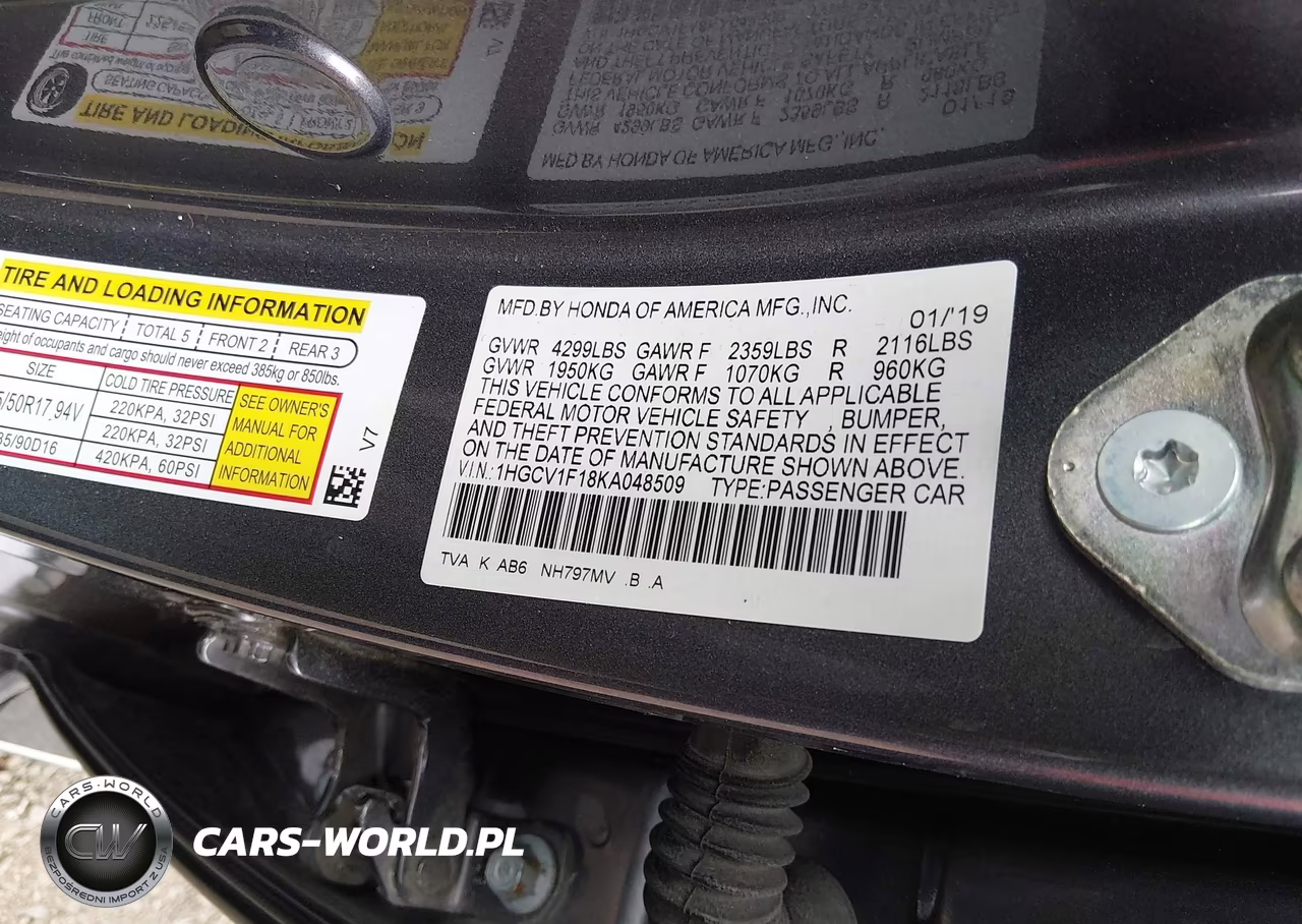 2019 Honda Accord Lx VIN:1HGCV1F18KA048509 - 9