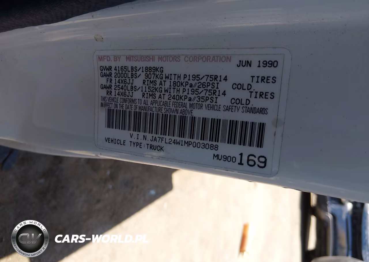1991 Mitsubishi Mighty Max - S VIN:JA7FL24W1MP003088 - 9