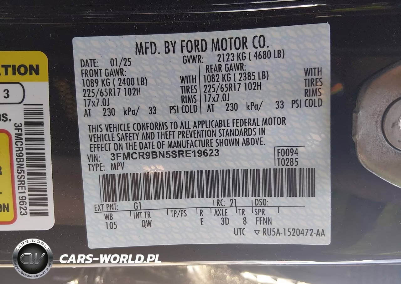 2025 Ford Bronco Sport Big Bend VIN:3FMCR9BN5SRE19623 - 9