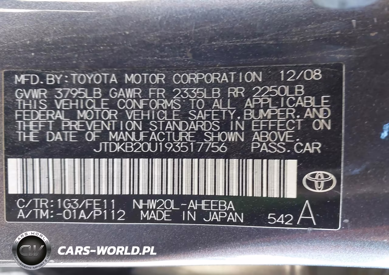 2009 Toyota Prius VIN:JTDKB20U193517756 - 9