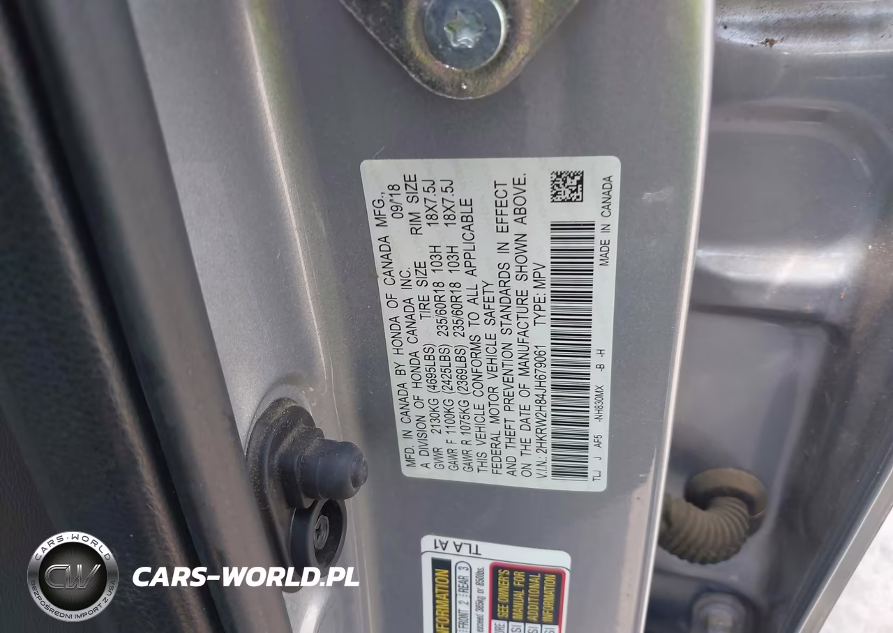 2018 Honda Cr-V Ex-L-Ex-L Navi VIN:2HKRW2H84JH679061 - 9