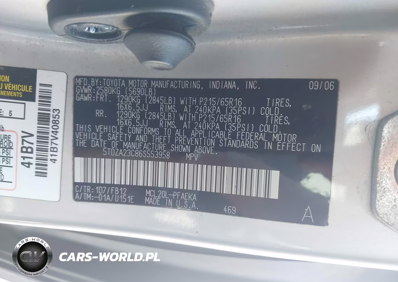 2006 Toyota Sienna Ce VIN:5TDZA23C86S553958 - 9
