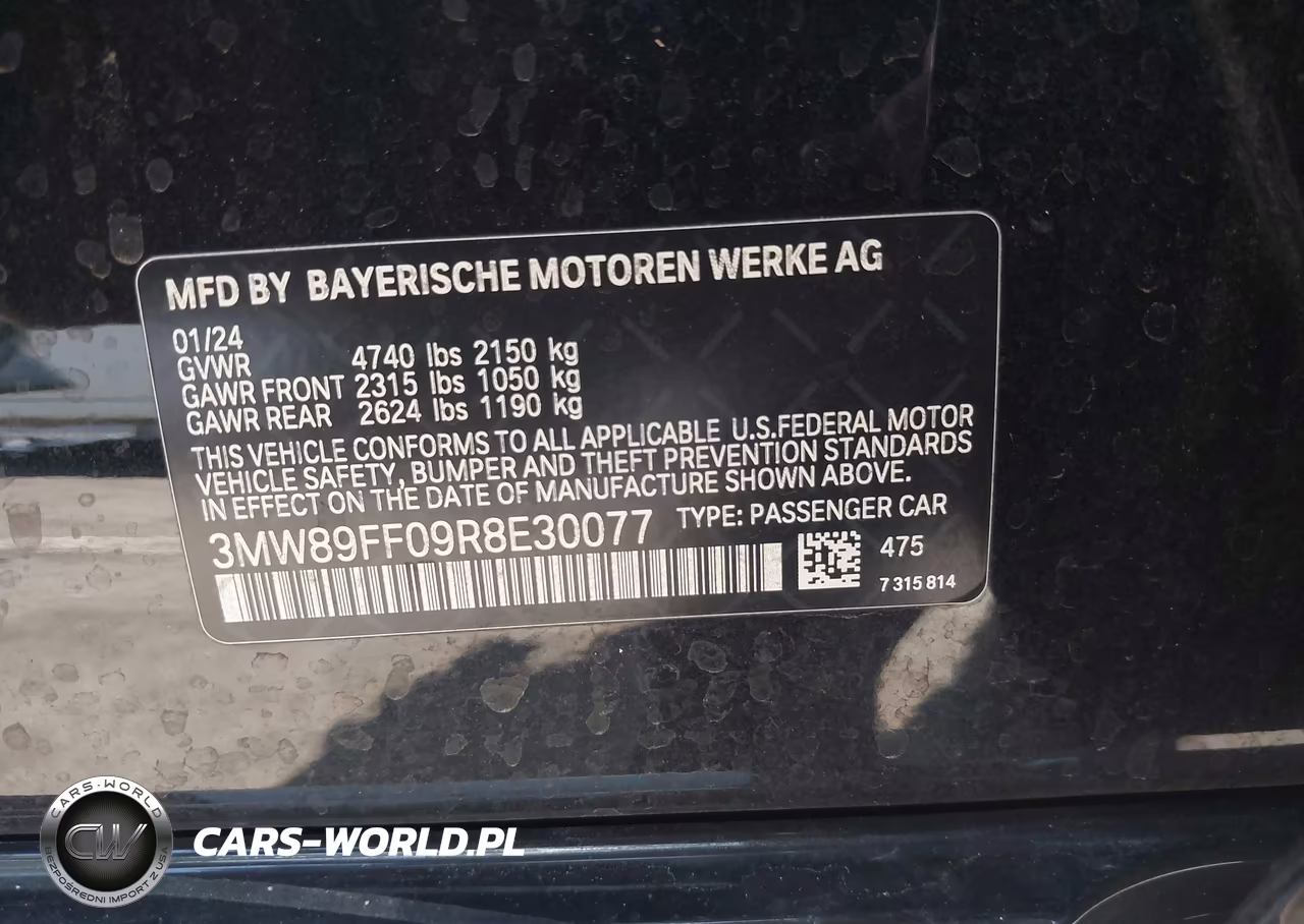 2024 BMW 330I xDrive VIN:3MW89FF09R8E30077 - 9