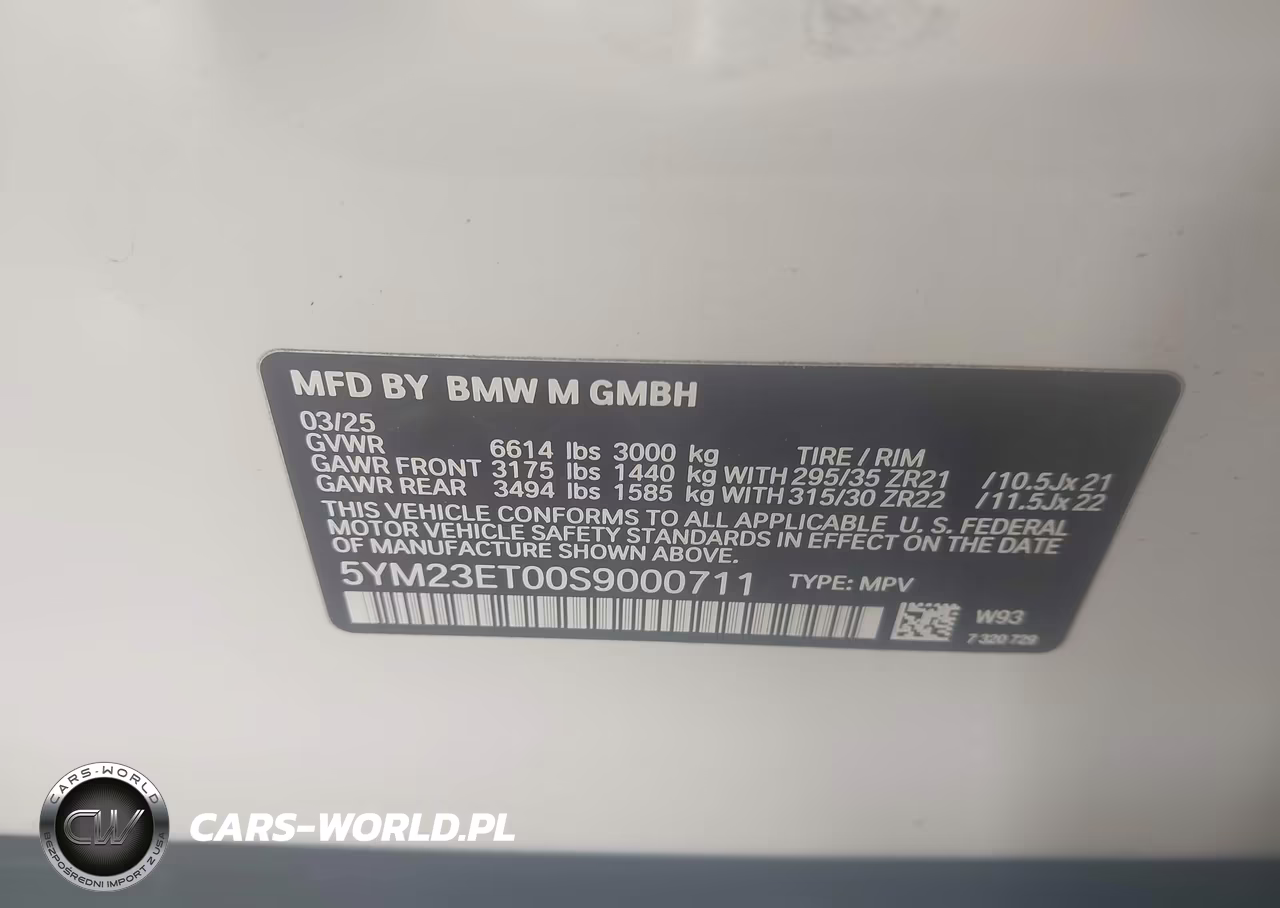 2025 BMW X6 M VIN:5YM23ET00S9000711 - 9