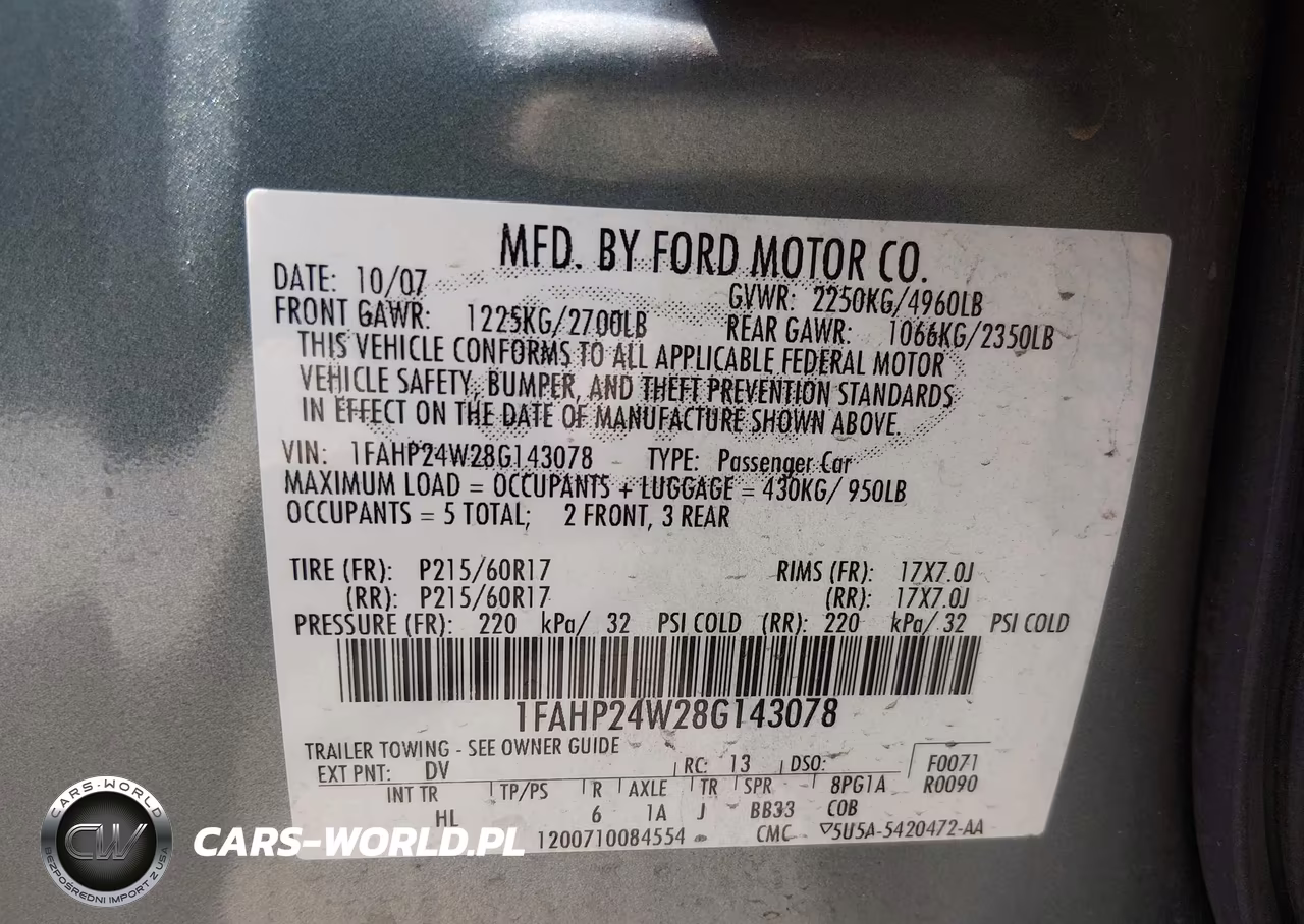 2008 Ford Taurus Sel VIN:1FAHP24W28G143078 - 9
