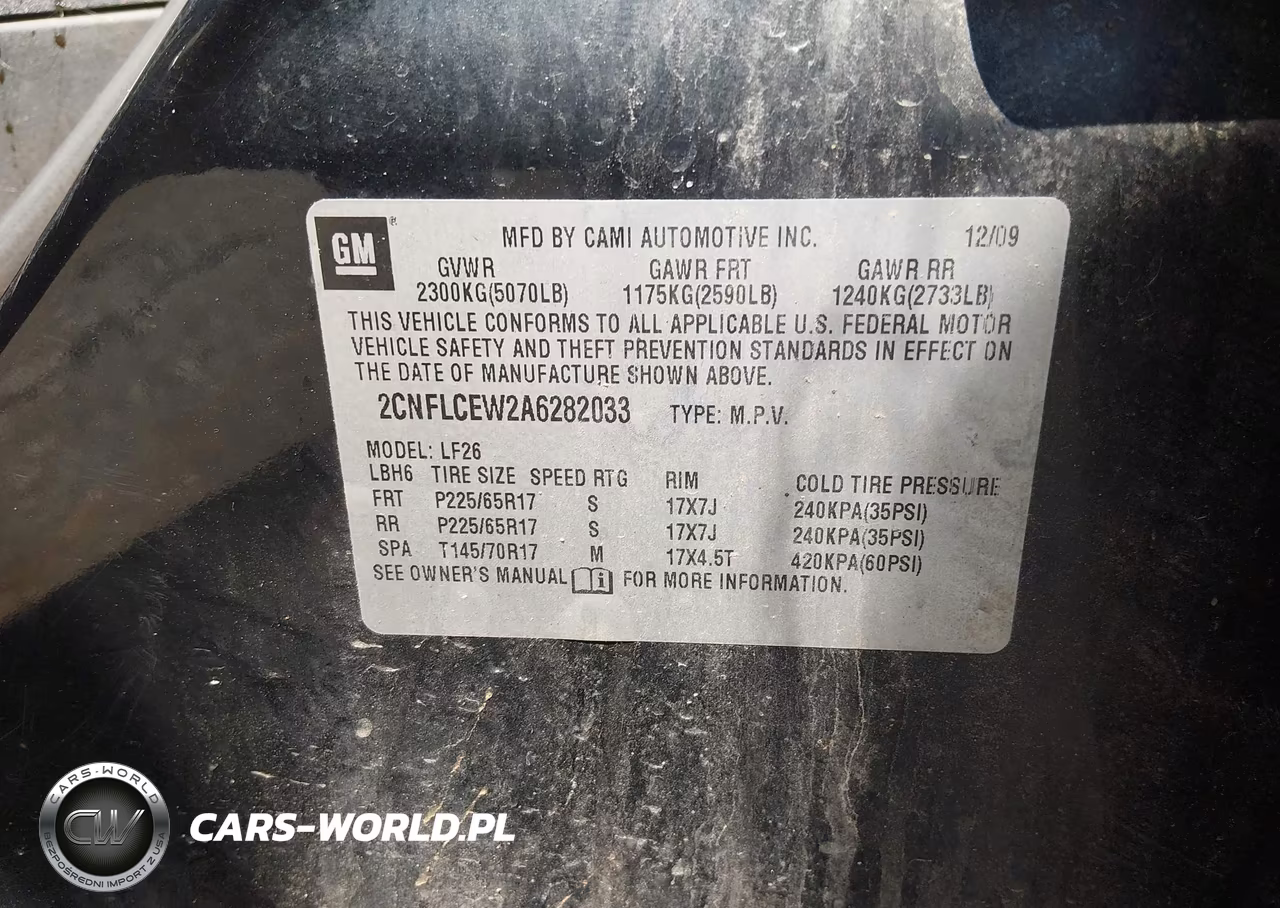 2010 Chevrolet Equinox Ls VIN:2CNFLCEW2A6282033 - 9