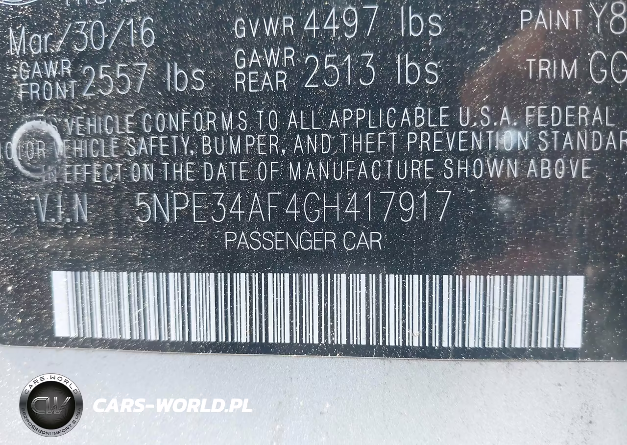 2016 Hyundai Sonata Limited VIN:5NPE34AF4GH417917 - 9