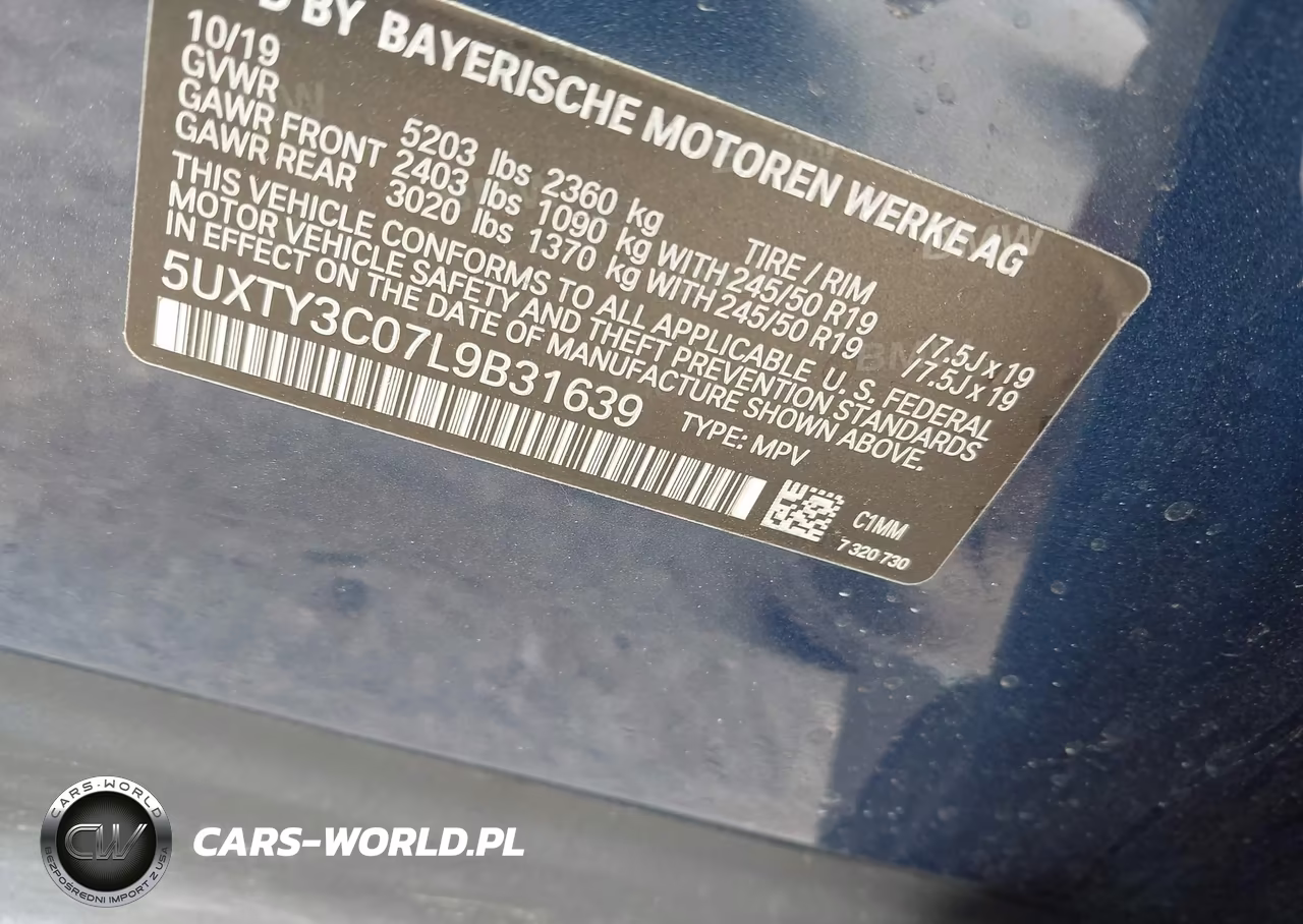 2020 BMW X3 Sdrive30I VIN:5UXTY3C07L9B31639 - 9