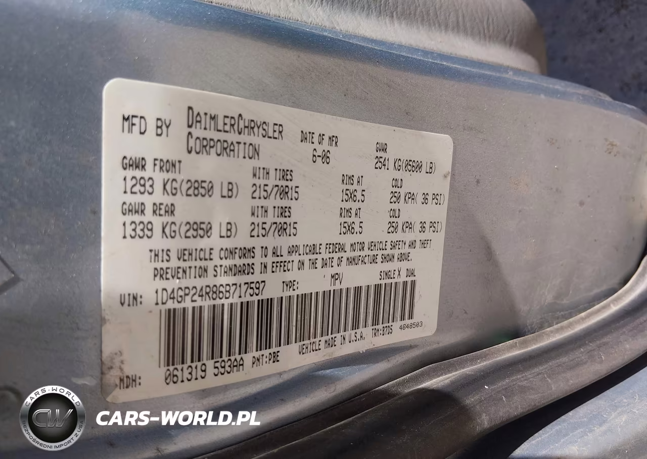 2006 Dodge Grand Caravan Se VIN:1D4GP24R86B717597 - 9