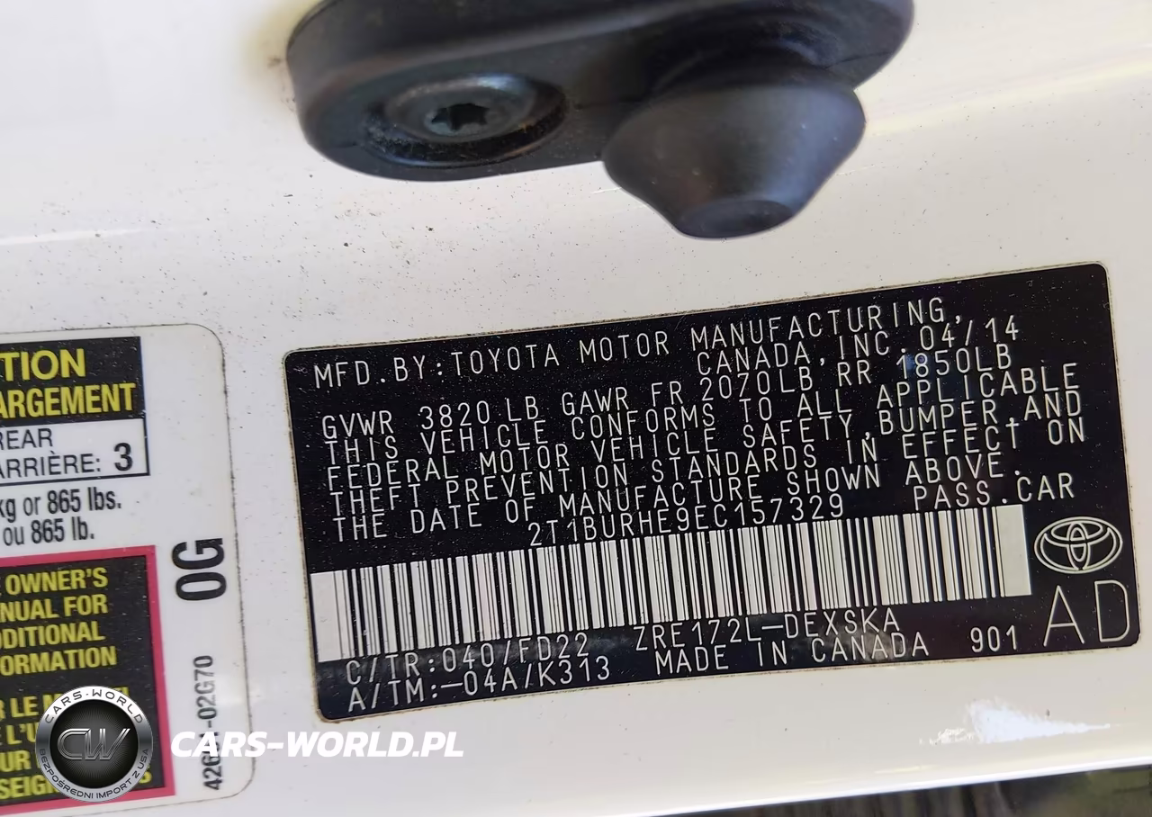 2014 Toyota Corolla S VIN:2T1BURHE9EC157329 - 9