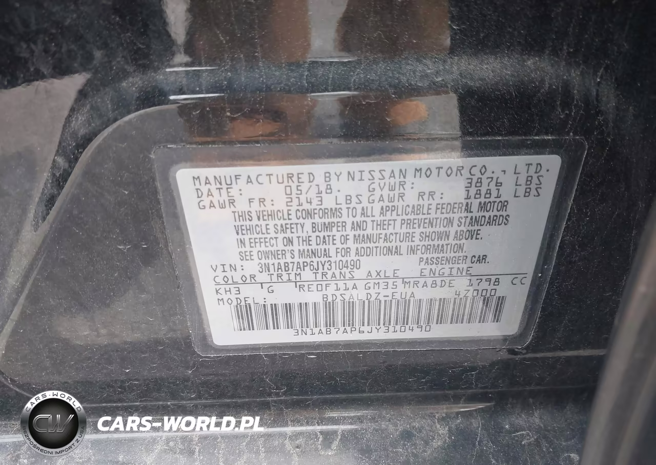 2018 Nissan Sentra Sv VIN:3N1AB7AP6JY310490 - 9