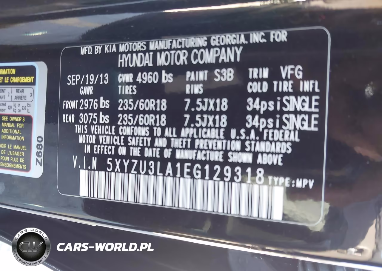 2014 Hyundai Santa Fe Sport 2.0L Turbo VIN:5XYZU3LA1EG129318 - 9