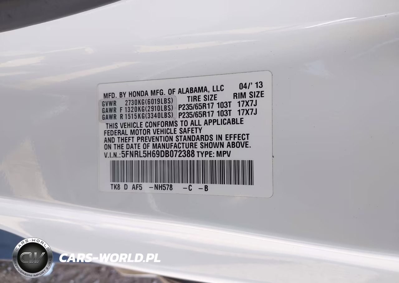 2013 Honda Odyssey Ex-L VIN:5FNRL5H69DB072388 - 9