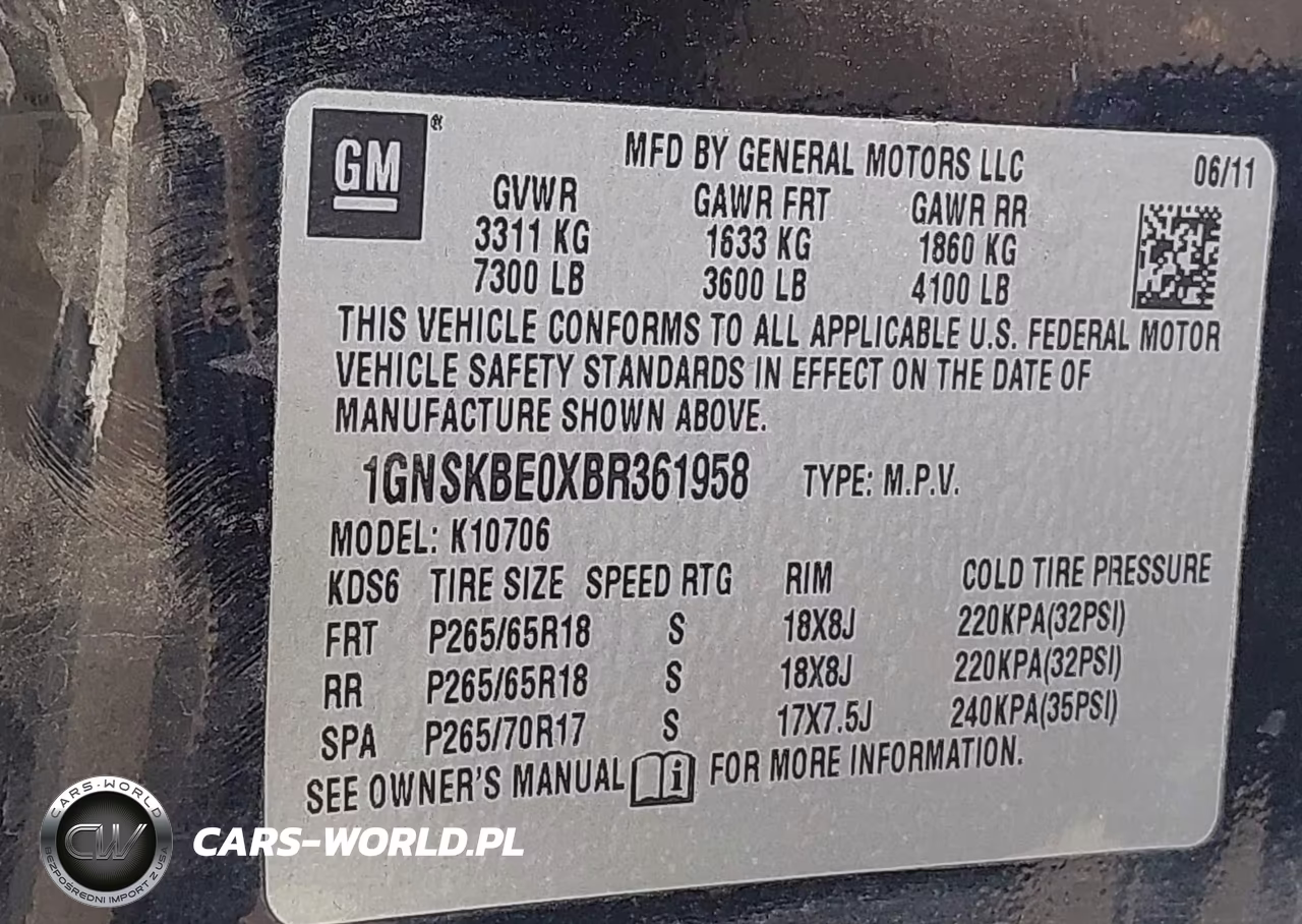 2011 Chevrolet Tahoe Lt VIN:1GNSKBE0XBR361958 - 9