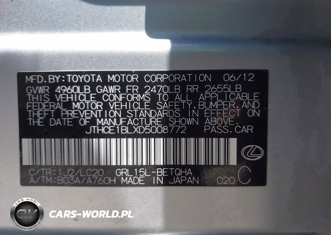 2013 Lexus Gs 350 VIN:JTHCE1BLXD5008772 - 9