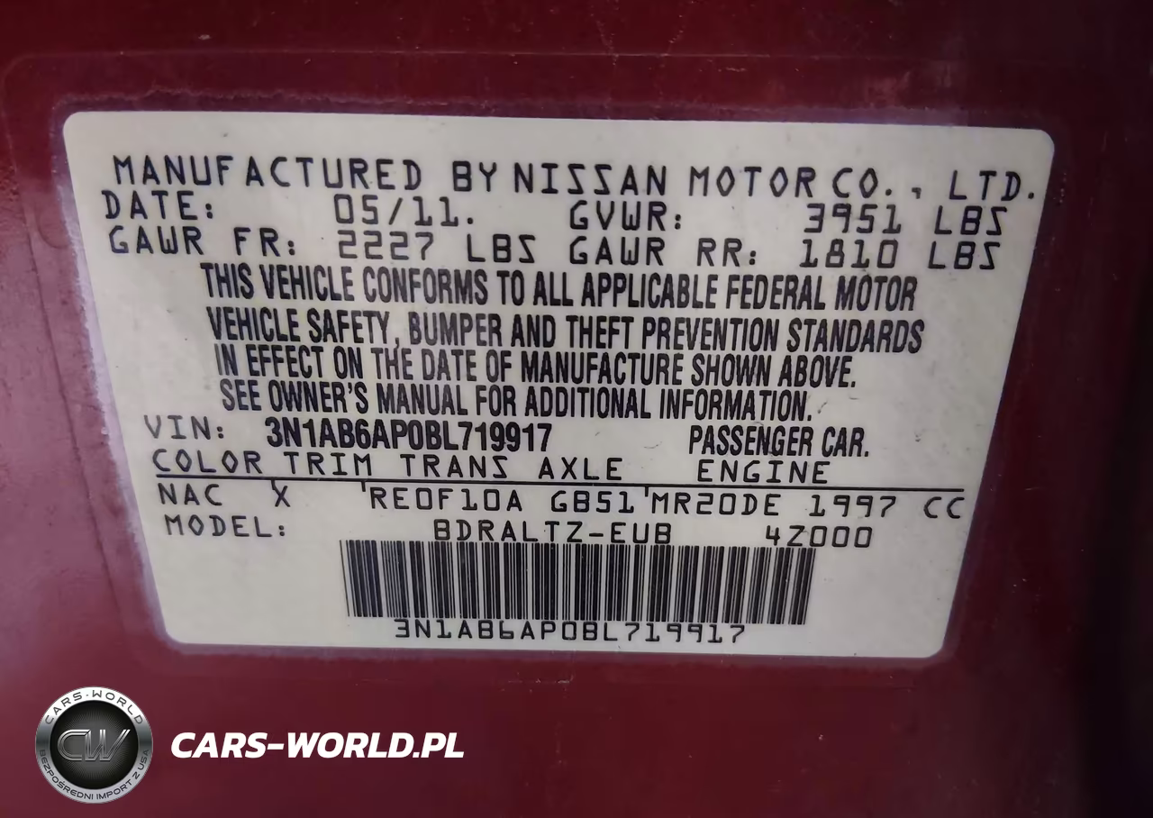 2011 Nissan Sentra 2.0S VIN:3N1AB6AP0BL719917 - 9