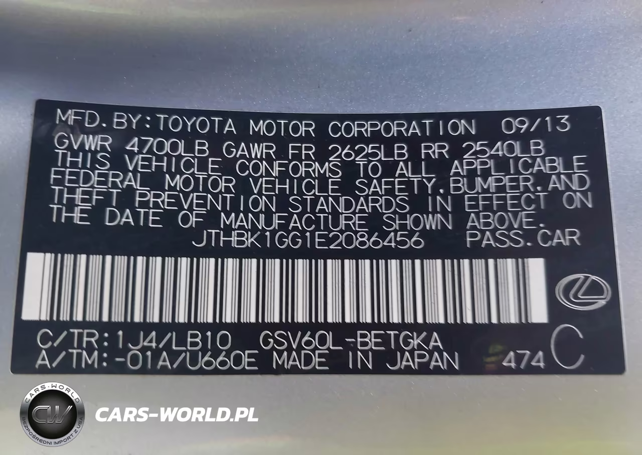 2014 Lexus Es 350 VIN:JTHBK1GG1E2086456 - 9