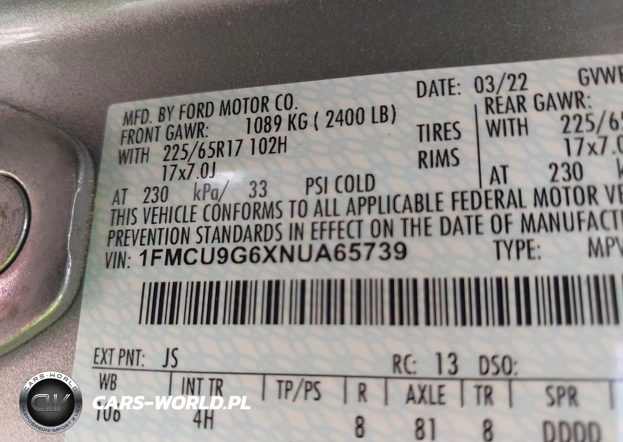 2022 Ford Escape Se VIN:1FMCU9G6XNUA65739 - 9