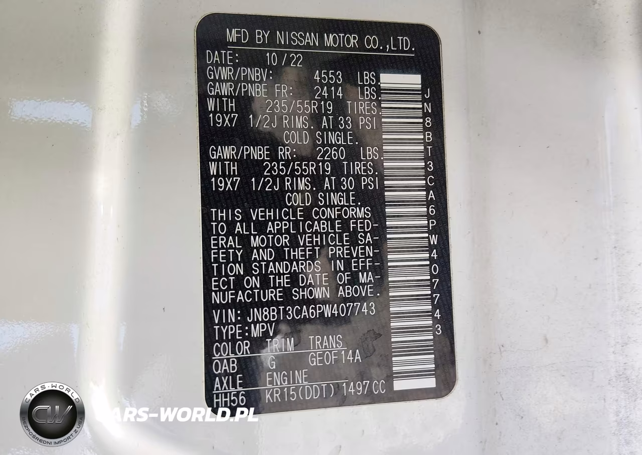 2023 Nissan Rogue Sl Fwd VIN:JN8BT3CA6PW407743 - 9
