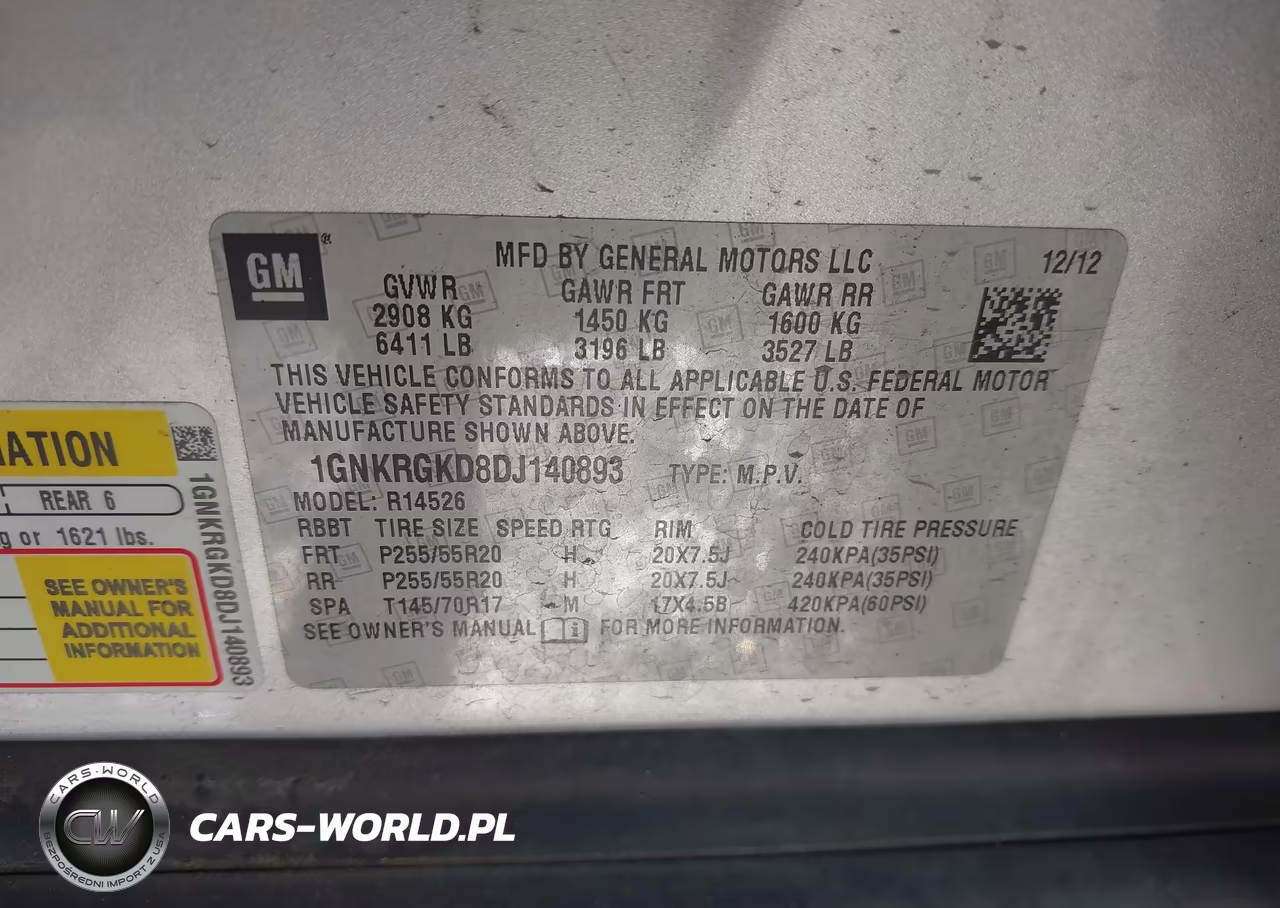 2013 Chevrolet Traverse 1Lt VIN:1GNKRGKD8DJ140893 - 9