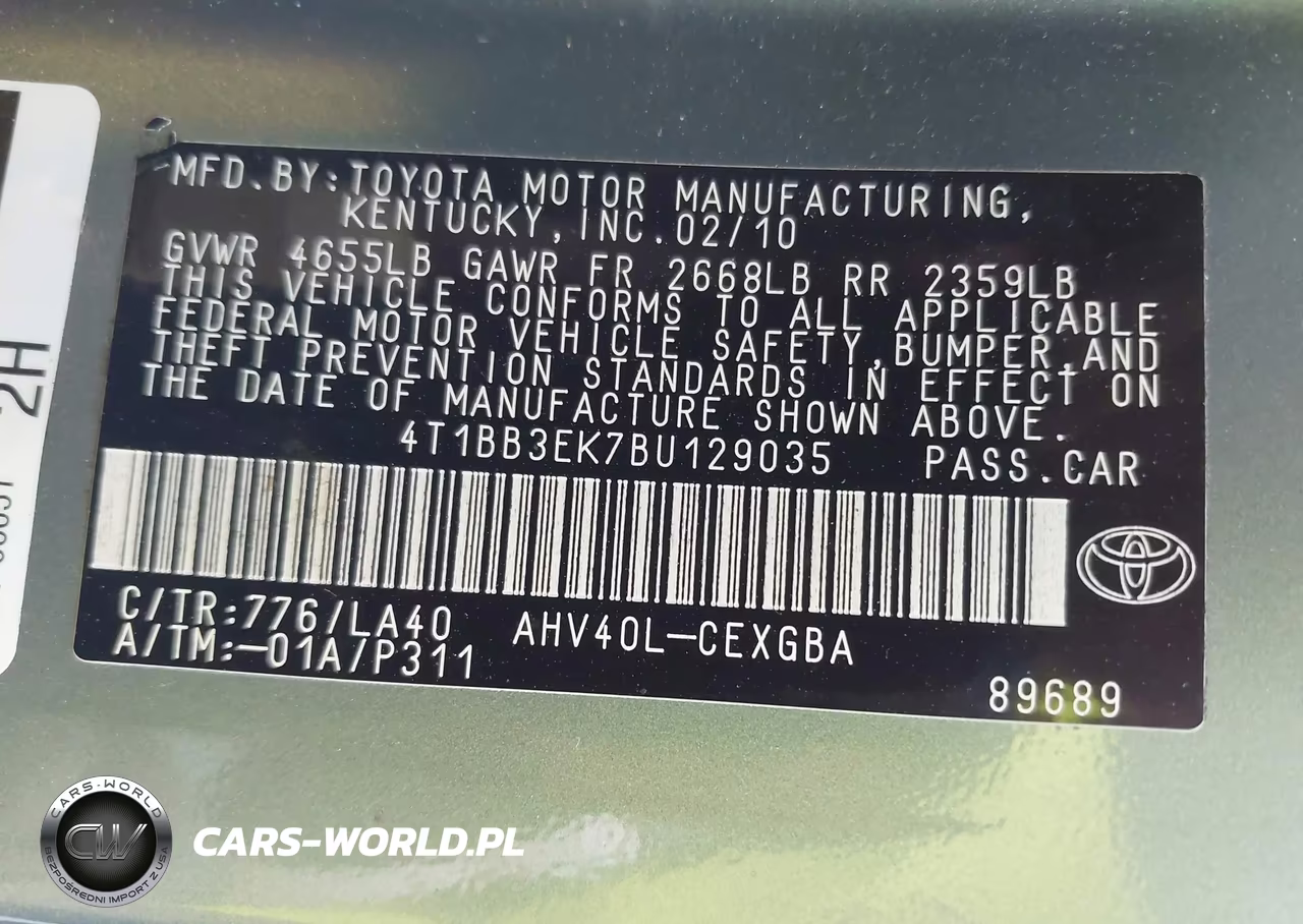 2011 Toyota Camry Hybrid VIN:4T1BB3EK7BU129035 - 9